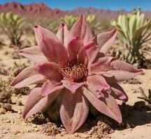 ai generato cactus nel il mojave deserto, California, unito stati. foto