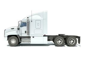 semi camion 3d interpretazione su bianca sfondo foto