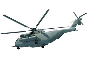 militare trasporto elicottero 3d interpretazione su bianca sfondo foto