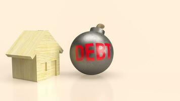il Immagine per domestico debito o proprietà concetto 3d resa. foto