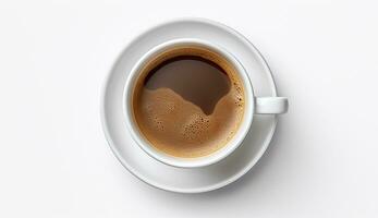 ai generato piatto posare caffè tazza su tulipano fiore foto