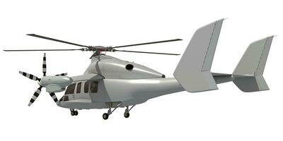 elicottero aereo 3d interpretazione su bianca sfondo foto