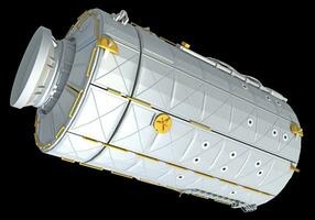 servizio modulo di iss internazionale spazio stazione 3d interpretazione su nero sfondo foto