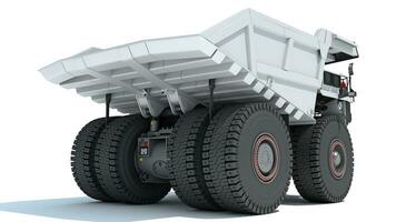 estrazione cumulo di rifiuti camion pesante costruzione macchinari 3d interpretazione su bianca sfondo foto