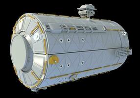 servizio modulo di iss internazionale spazio stazione 3d interpretazione su nero sfondo foto