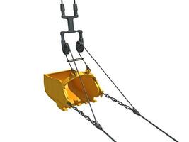 linea di trascinamento scavatrice secchio pesante costruzione macchinari 3d interpretazione foto