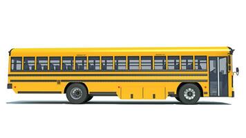 scuola autobus 3d interpretazione su bianca sfondo foto