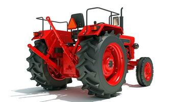 azienda agricola trattore 3d interpretazione su bianca sfondo foto