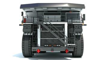 estrazione cumulo di rifiuti camion pesante costruzione macchinari 3d interpretazione su bianca sfondo foto