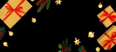 Natale sfondo copia spazio con pino e leggero foto