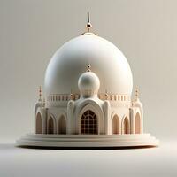 ai generato minimalista moschea miniatura. Ramadan kareem sfondo. generativo ai foto