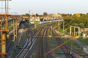 concetto tiro di il ferrovia carrozze. concetto foto