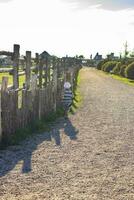 tiro di il strada nel il villaggio. rurale foto