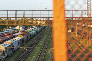 concetto tiro di il ferrovia carrozze. trasporto foto