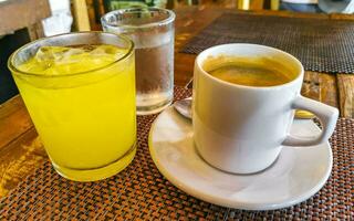 tazza di Americano nero caffè nel ristorante bar nel Messico. foto