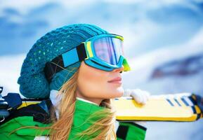 bellissimo sciatore ragazza ritratto foto