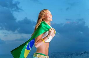 contento fan di brasiliano calcio squadra foto