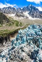 Vista sul ghiacciaio dell'Argentiere, Chamonix, Massiccio del Monte Bianco, Alpi, Francia foto