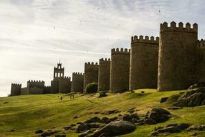 panoramico medievale città muri di avila, Spagna, unesco elenco foto