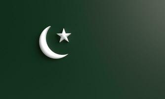 Luna stella bianca isolato verde pendenza sfondo sfondo copia spazio vuoto Pakistan giorno celebrazione Festival nazione la libertà indipendenza Asia viaggio turismo cultura nazionale musulmano 14 marzo cartello foto