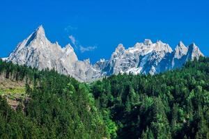 Visualizza di dru picco nel chamonix, Alpi, Francia foto