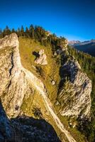 vista dei monti tatra dal sentiero escursionistico. Polonia. Europa. foto