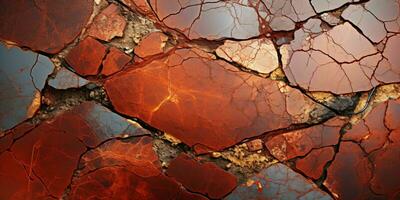ai generato rosso e Marrone ruvido pietra struttura sfondo. roccia superficie sfondo. generativo ai foto