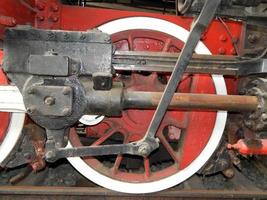 dettagli del trasporto ferroviario di locomotiva, vagone foto