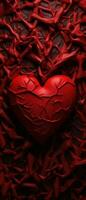 ai generato intricato umano cuore e sangue navi nel rosso. ai generativo. foto