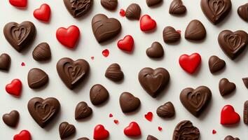 San Valentino giorno cioccolato cuori modello ai generativo foto