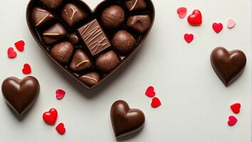 cioccolato cuore forma modello ai generativo foto