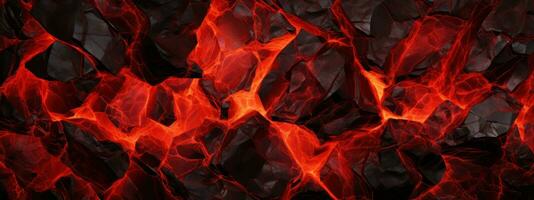 ai generato intenso avvicinamento di lava flusso e carbone fuoco. ai generativo. foto