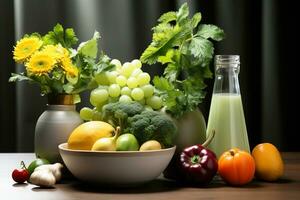 ai generato biologico cibo, salutare maturo tropicale nutrizione. agrume frutta, colorato sfondo. foto