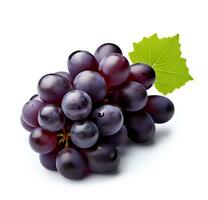 ai generato dolce uva frutta con le foglie foto