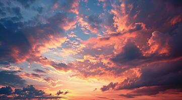 ai generato panoramico tramonto cieli al di sopra di caraibico isole foto