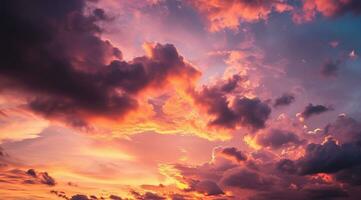 ai generato panoramico tramonto cieli al di sopra di caraibico isole foto