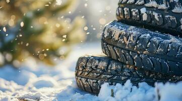 ai generato inverno prestazione trazione gomma da cancellare pneumatici quello Ottimizzare passeggeri sicurezza foto