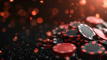 ai generato nero casinò sfondo con copia spazio foto