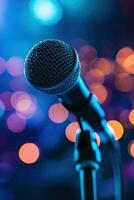 ai generato karaoke pubblicità sfondo con copia spazio foto