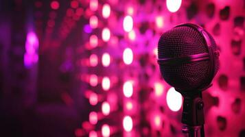 ai generato karaoke pubblicità sfondo con copia spazio foto