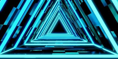 tecnologia del tunnel laser porta del corridoio triangolare di luce al neon