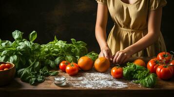 ai generato bolognese preparazione italiano salsa per cucinando foto