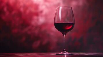 ai generato un' bicchiere di rosso vino su un' tavolo con mirtilli su il superiore foto