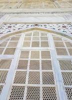 Taj Mahal Agra India Mogul Mausoleo In Marmo Architettura Dettagliata Texture. foto