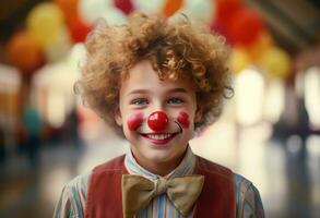 ai generato un Immagine di un' contento clown foto