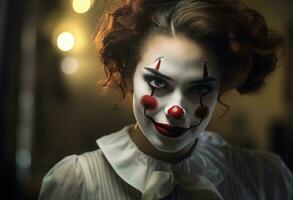 ai generato clown viso per bellezza foto