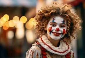 ai generato un Immagine di un' contento clown foto