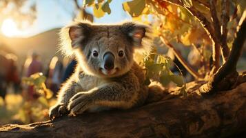 ai generato rappresentazione di un' selvaggio koala foto