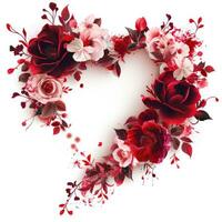 ai generato San Valentino giorno telaio fatto di fiori foto