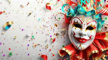 ai generato carnevale manifesto modello con grande copia spazio per testo foto